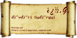 Óvári Györgyi névjegykártya