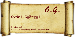 Óvári Györgyi névjegykártya